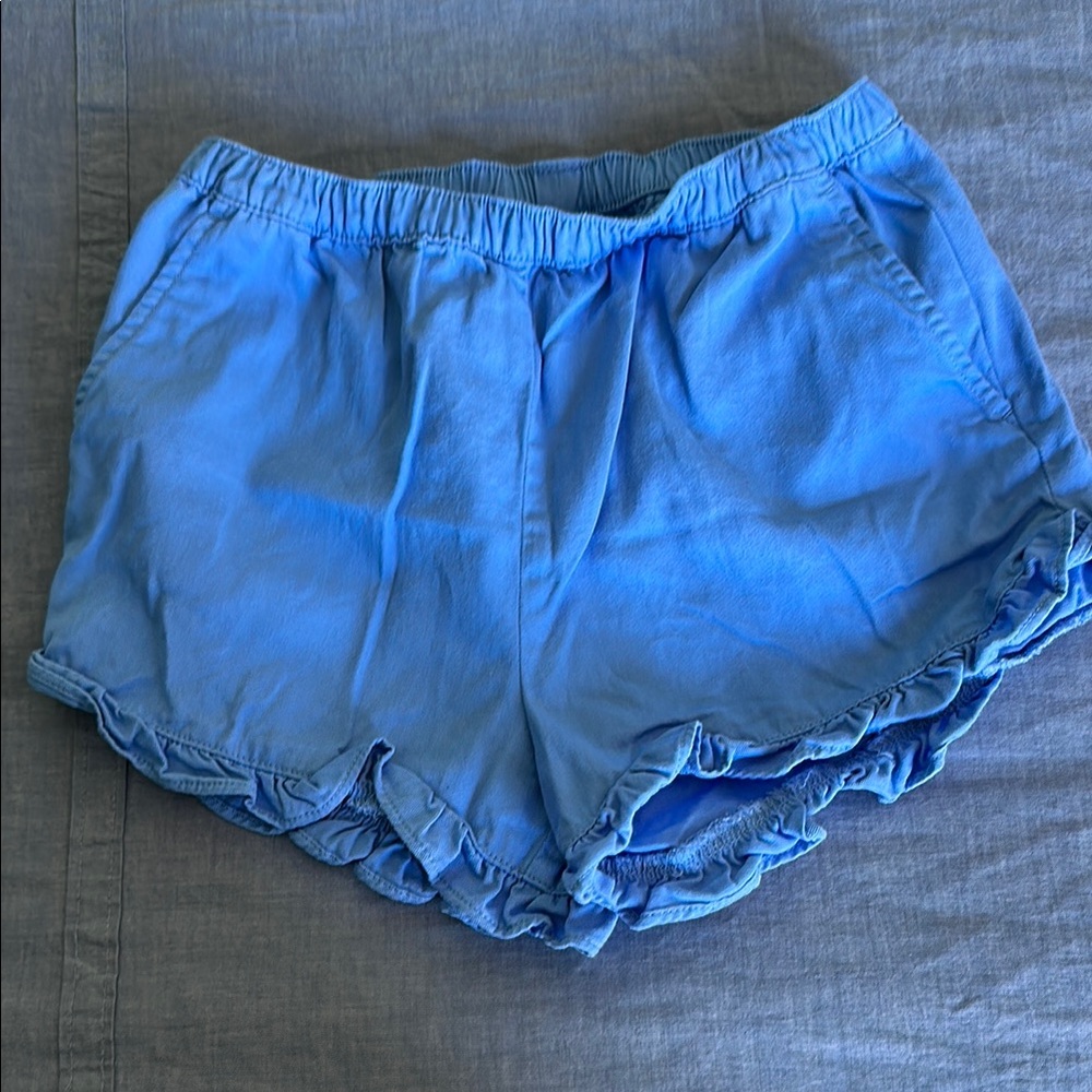 Crewcuts Periwinkle Elastic Waistband Shorts with Ruffle Hem
